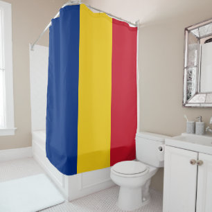 Rumänische Flagge Duschvorhang