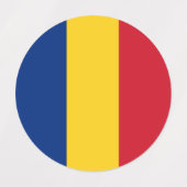 Rumänische Flagge Etiketten (Design 1)