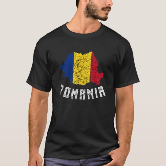 Rumänische Flagge - Europäische Not leidende Männe T-Shirt (Vorderseite)