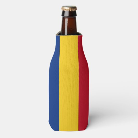 Rumänische Flagge Flaschenkühler (Flaschenvorderseite)