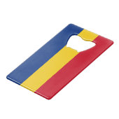 Rumänische Flagge Geldbeutel Flaschenöffner (Rückseite Schrägansicht)