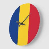 Rumänische Flagge Große Wanduhr (Winkel)