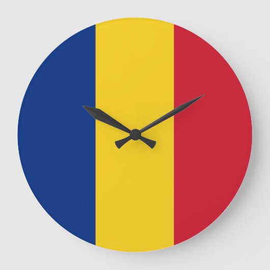 Rumänische Flagge Große Wanduhr (Vorderseite)