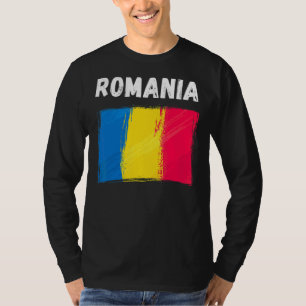 Rumänische Flagge Holiday Vintag Grunge Rumänische T-Shirt