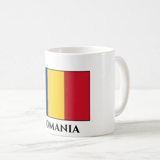 Rumänische Flagge Kaffeetasse (VorderseiteRechts)
