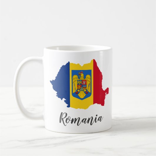 Rumänische Flagge Kaffeetasse (Links)