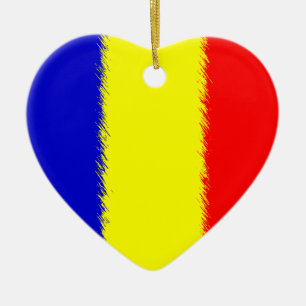Rumänische Flagge Keramik Ornament