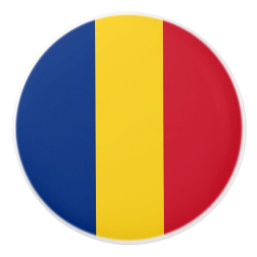 Rumänische Flagge Keramikknauf (Vorderseite)