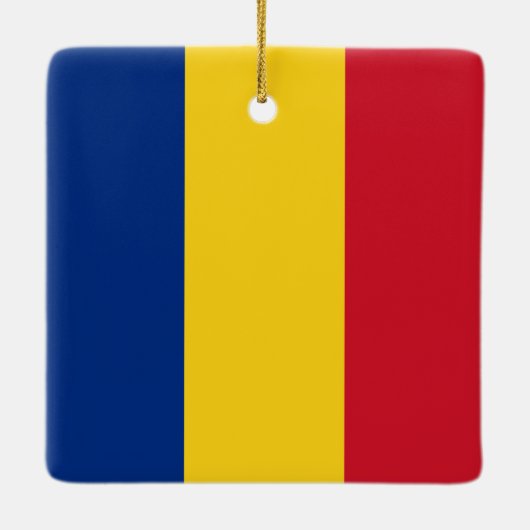 Rumänische Flagge Keramikornament (Rückseite)