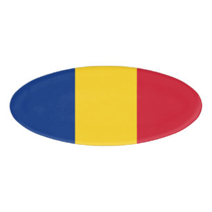 Rumänische Flagge Namenschild