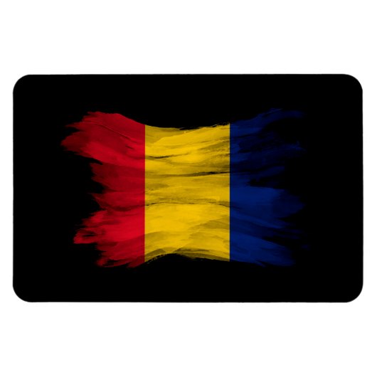 Rumänische Flagge Pinselstrich, nationale Flagge Magnet (Horizontal)