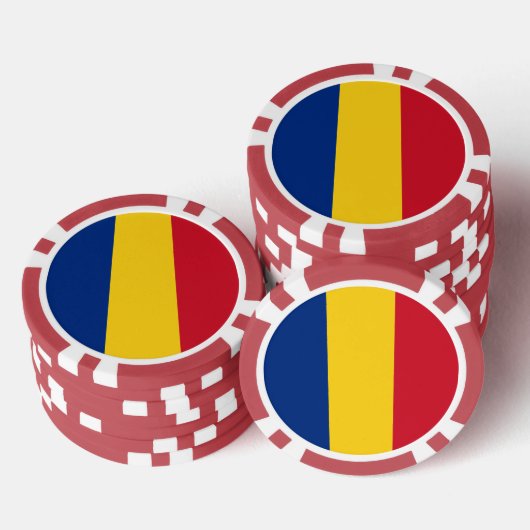Rumänische Flagge Pokerchips (Stapel)