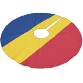 Rumänische Flagge Polyester Weihnachtsbaumdecke (Schrägansicht)