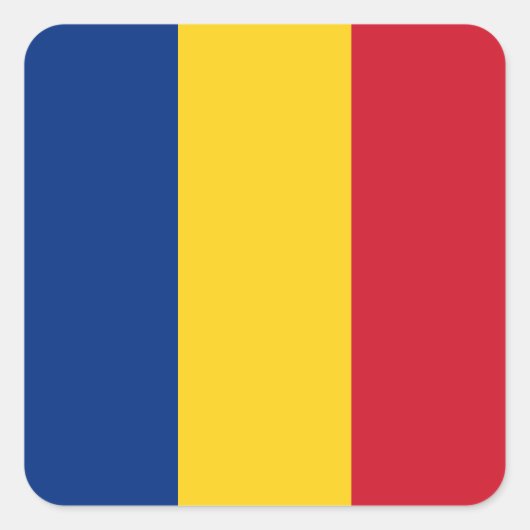 Rumänische Flagge Quadratischer Aufkleber (Vorderseite)
