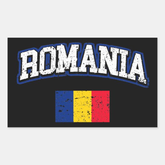 Rumänische Flagge Rechteckiger Aufkleber (Vorderseite)