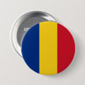 Rumänische Flagge (Rumänien) Button (Vorne & Hinten)