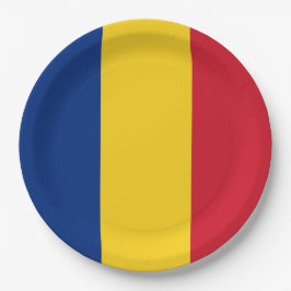 Rumänische Flagge (Rumänien) Pappteller