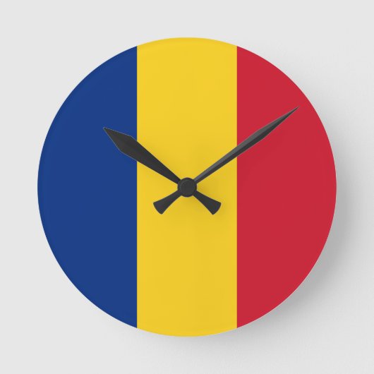 Rumänische Flagge Runde Wanduhr (Vorderseite)