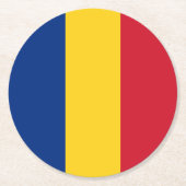 Rumänische Flagge Runder Pappuntersetzer (Vorderseite)