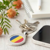 Rumänische Flagge Schlüsselanhänger (Seite)