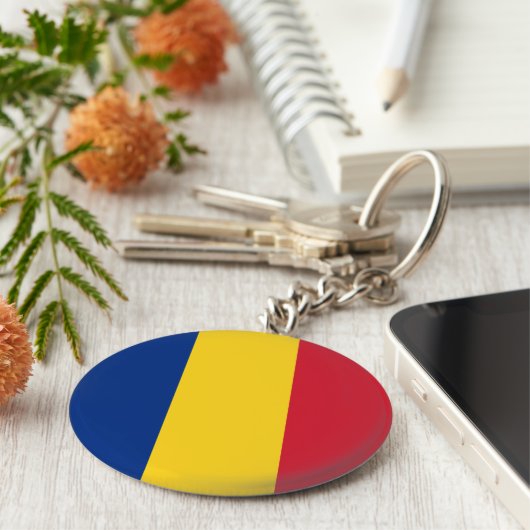 Rumänische Flagge Schlüsselanhänger (Seite)