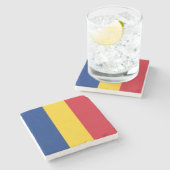 Rumänische Flagge Steinuntersetzer (Seitenansicht)