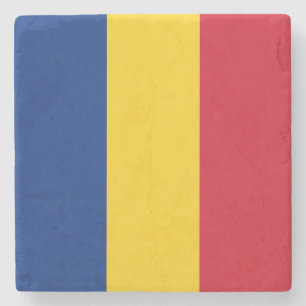 Rumänische Flagge Steinuntersetzer