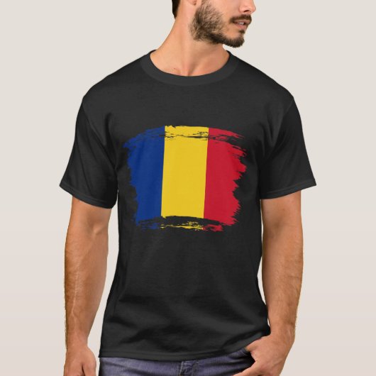 Rumänische Flagge T-Shirt (Vorderseite)