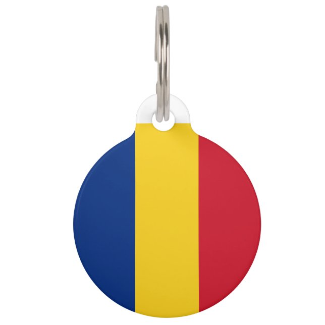 Rumänische Flagge Tiernamensmarke (Rückseite)