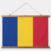 Rumänische Flagge Wandteppich Mit Holzrahmen (Vorderseite)