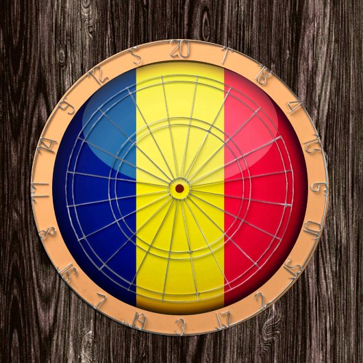 Rumänische Flaggen- und rumänische Dartboardspiele Dartscheibe