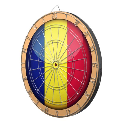 Rumänische Flaggen- und rumänische Dartboardspiele Dartscheibe (Vorderseite rechts)