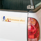 Rumänische Mädchen-Silhouette-Flagge Autoaufkleber (Auf Lkw)