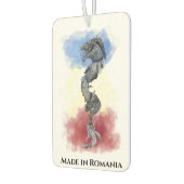 Rumänische Nationalflagge und alter Dakischer Wolf Autolufterfrischer (Links)