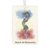 Rumänische Nationalflagge und alter Dakischer Wolf Autolufterfrischer (Rückseite)