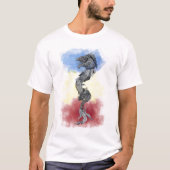 Rumänische Nationalflagge und alter Dakischer Wolf T-Shirt (Vorderseite)