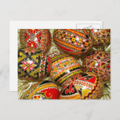 Rumänische Ostereier Feiertagspostkarte (Vorne/Hinten)