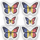 Rumänische Schmetterlingsmonarchflagge Aufkleber (Vorderseite)