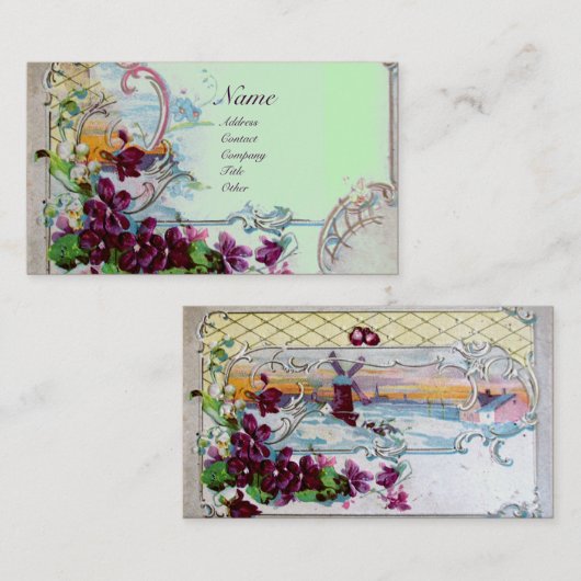 RUMÄNISCHE Stiefmütterchen, Violetten im Winter, g Visitenkarte (Vorne/Hinten)