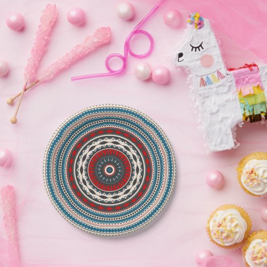 Rumänische Volkskunst Pappteller (Party)