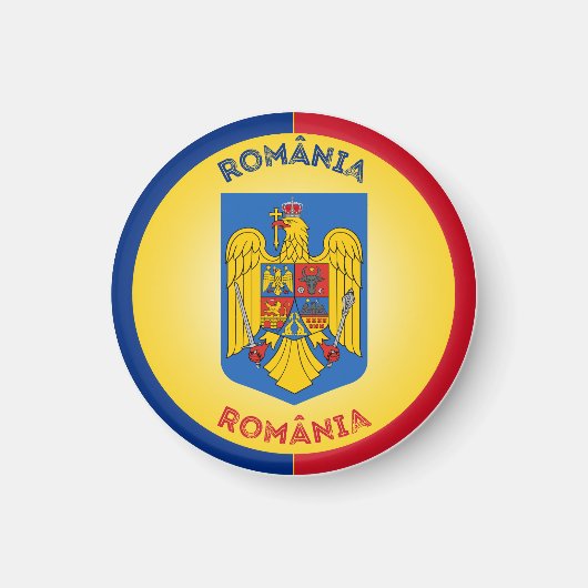 RUMÄNISCHE Wappen-Circle-Form Magnet (Vorne)