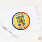 RUMÄNISCHE Wappen-Circle-Form Runder Aufkleber (Umschlag)