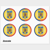 RUMÄNISCHE Wappen-Circle-Form Runder Aufkleber (Blatt)