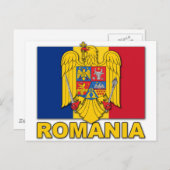 RUMÄNISCHE Wappen-Fahne Postkarte (Vorne/Hinten)
