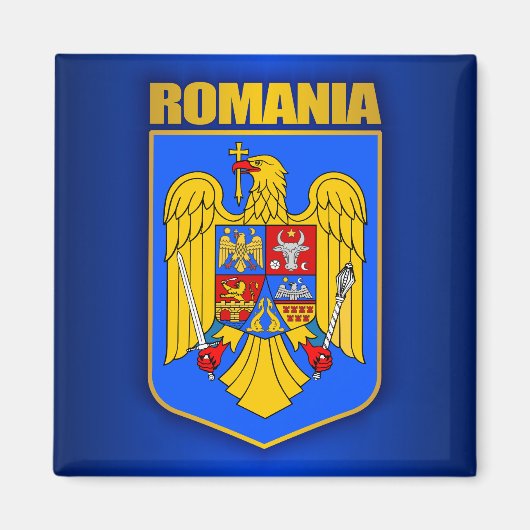 RUMÄNISCHE Wappendecke Magnet (Vorne)