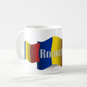 Rumänische Wave Flag Kaffeetasse (Vorderseite Links)