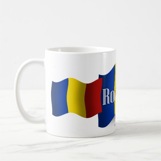 Rumänische Wave Flag Kaffeetasse (Links)