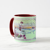 RUMÄNISCHE Winterlandschaft mit Stiefmütterchen Tasse (Vorderseite Links)