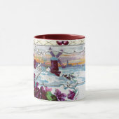 RUMÄNISCHE Winterlandschaft mit Stiefmütterchen Tasse (Zentrum)