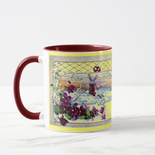 RUMÄNISCHE Winterlandschaft, Stiefmütterchen, Blum Tasse (Links)